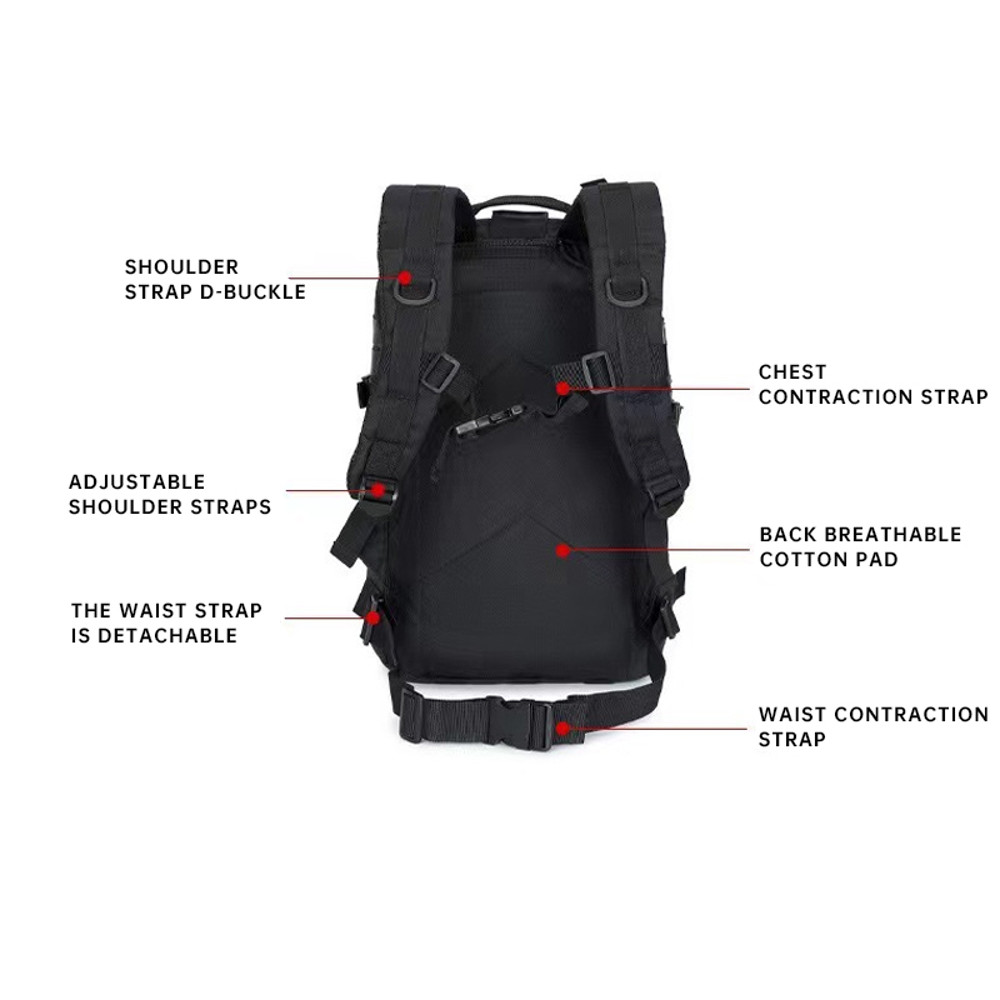 Durable 3P Tactical Hiking Backpack Waterproof Travel Hunting Storage Bag for Outdoor Enthusiasts