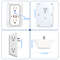 Universal Plug Power Strip 6 AC Outlets 4 USB Ports 2 TypeC Wall Socket with Network Filter  R