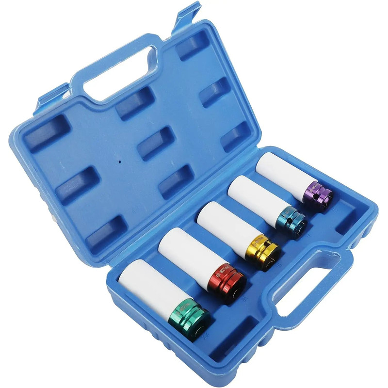 Drive Wheel Protector Impact Socket Set Thin Wall Deep Sockets With Durable Plastic Sleeves 0