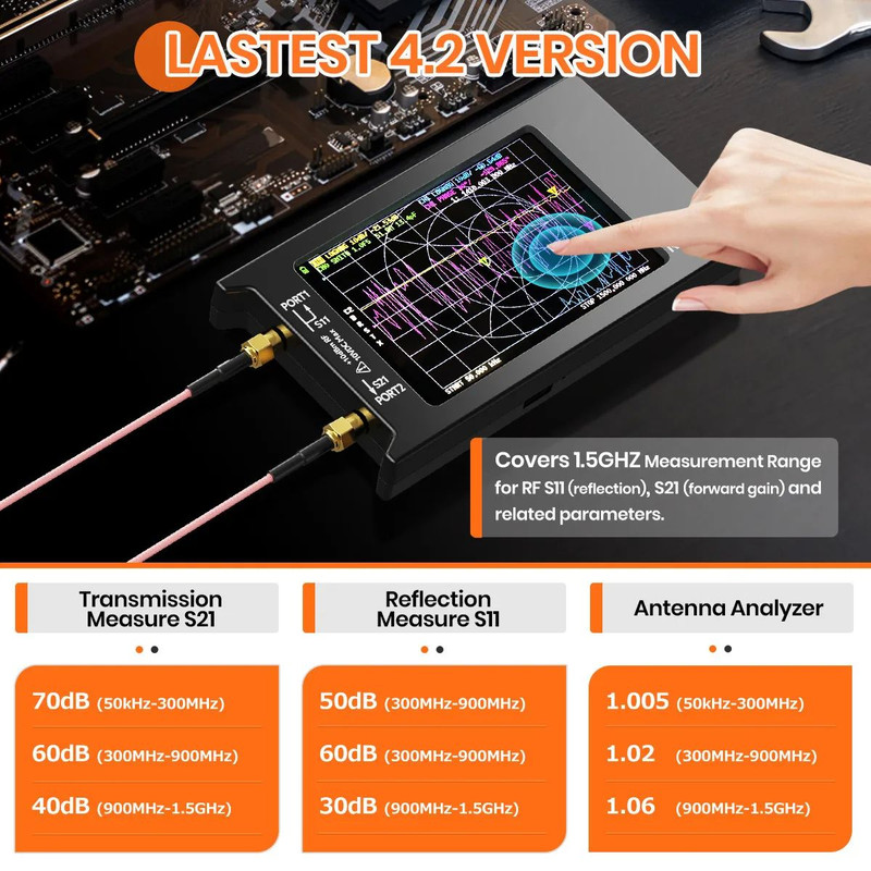 Updated NanoVNA H4 Vector Network Analyzer HF VHF UHF Antenna Analyzer With SD Card Slot 2