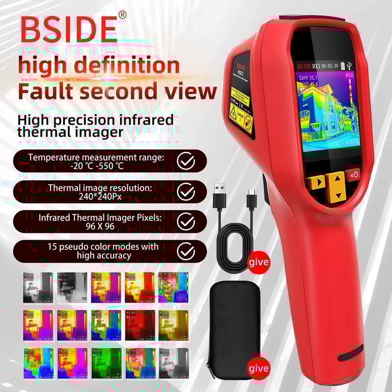 Handheld Thermal Imager Industrial Infrared Camera 15 Color Modes Ideal For PCB Pipeline Fire Safe 0