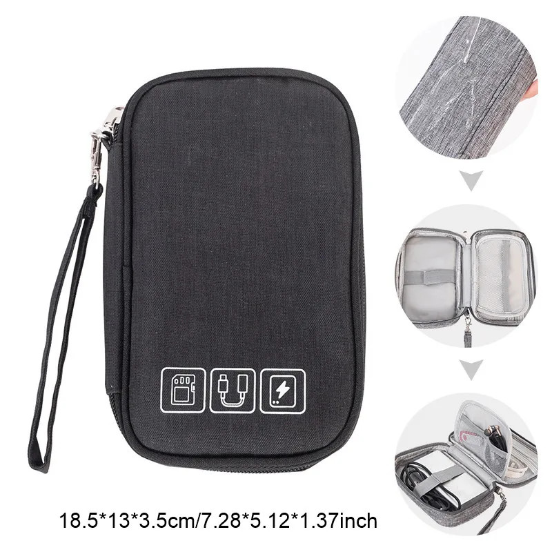 Travel Electronic Organizer Pouch Wholesale USB Cable Storage Bag For Digital Chargers  Wires 6