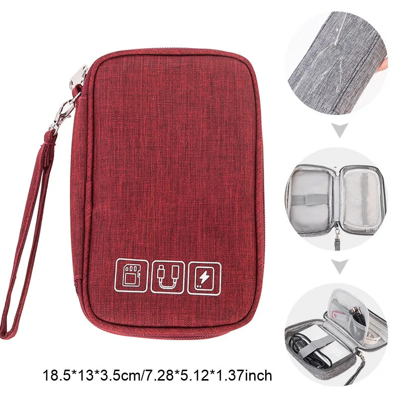 Travel Electronic Organizer Pouch Wholesale USB Cable Storage Bag For Digital Chargers  Wires 7