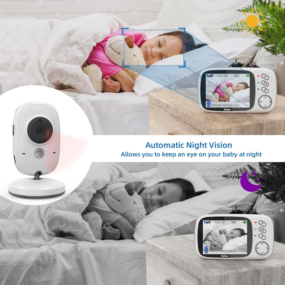 Wireless Video Baby Monitor With Night Vision TwoWay Audio Lullabies  Temperature Monitoring Secure 3