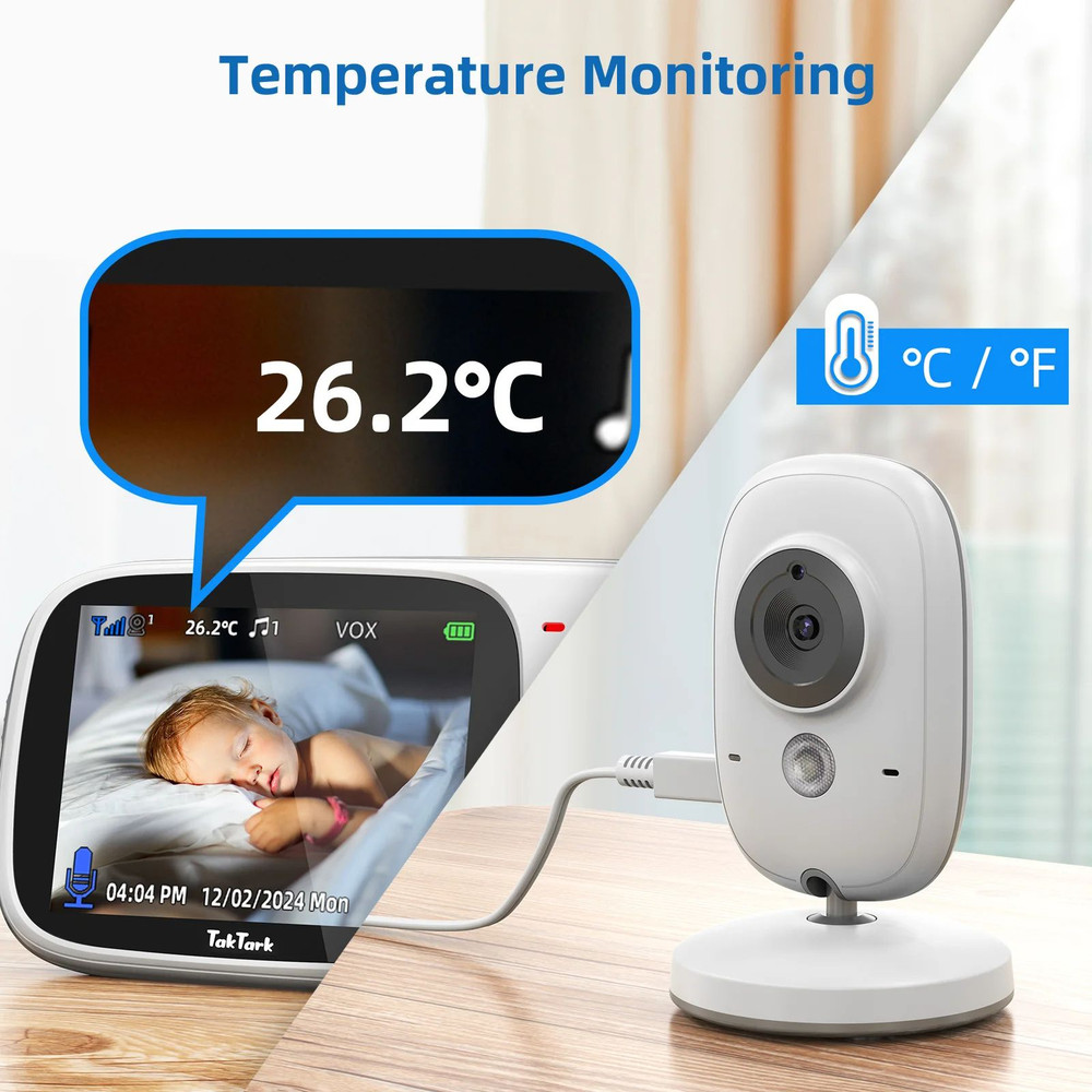 Wireless Video Baby Monitor With Night Vision TwoWay Audio Lullabies  Temperature Monitoring Secure 4