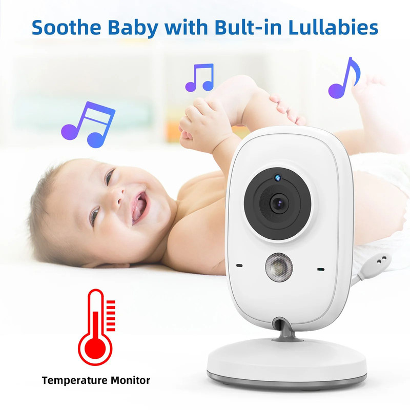 Wireless Video Baby Monitor With Night Vision TwoWay Audio Lullabies  Temperature Monitoring Secure 5