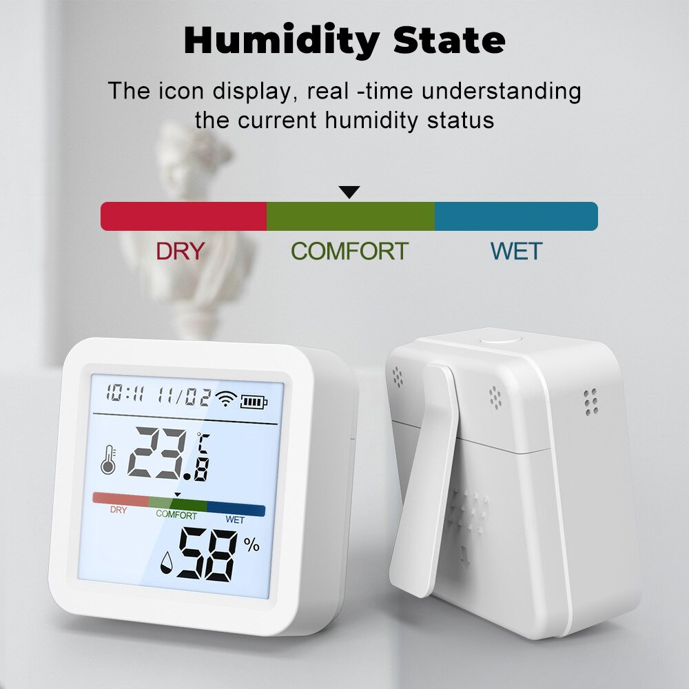 Smart Life WiFi Temperature Humidity Sensor, Backlit Hygrometer Thermometer, Supports Alexa & Google Home Assistant