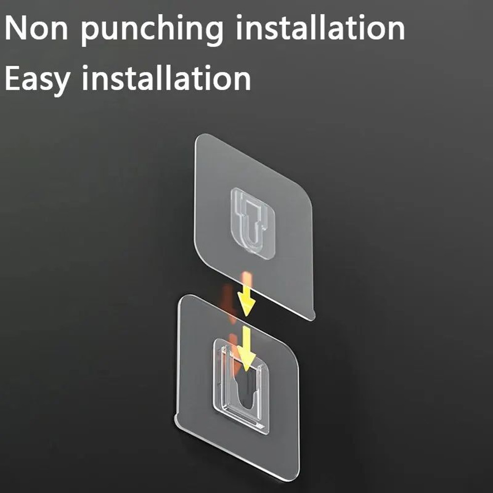 MultiPurpose Transparent DoubleSided Adhesive Wall Hooks Waterproof Clothes Towel Key Holder For Ki