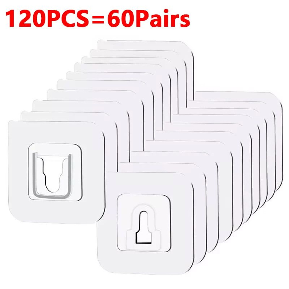 MultiPurpose Transparent DoubleSided Adhesive Wall Hooks Waterproof Clothes Towel Key Holder For Ki