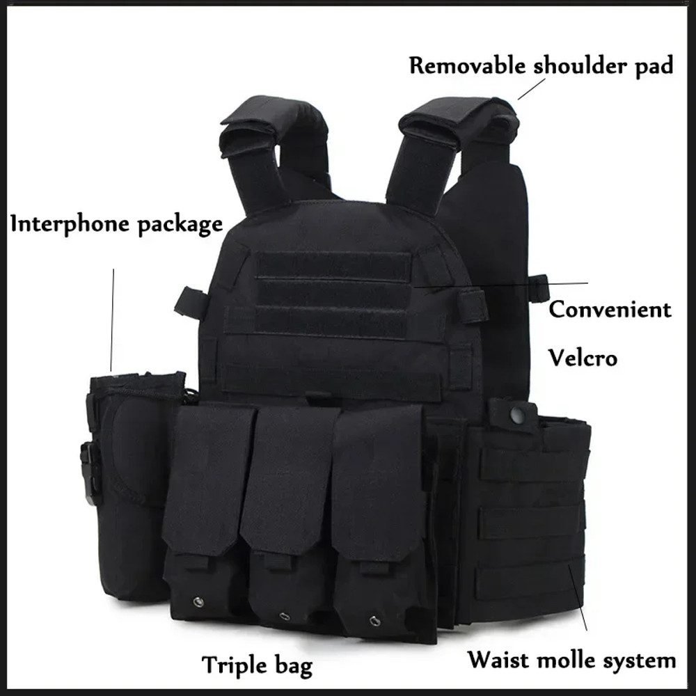 6094 Military Tactical Vest Combat Body Armor Plate Carrier With Molle Pouches 3