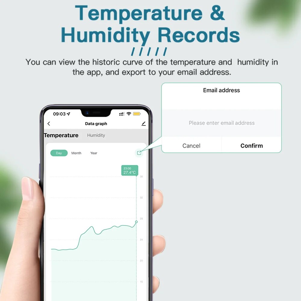 Smart WiFi Thermometer Hygrometer Backlit Temperature  Humidity Sensor For Smart Life Alexa And Goo 5