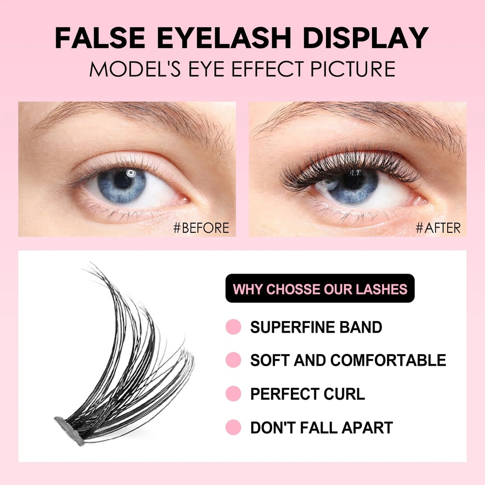 Lash Extension Kit Cluster Eyelashes With Bond And Seal Complete Home Eyelash Extension Set With Ap 2