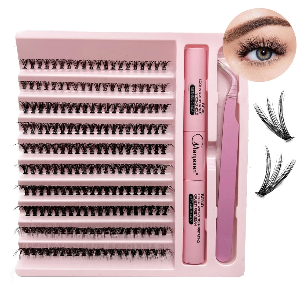 Lash Extension Kit Cluster Eyelashes With Bond And Seal Complete Home Eyelash Extension Set With Ap 4
