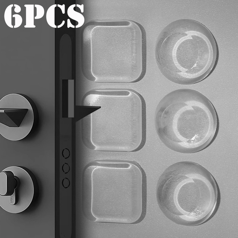 Silicone Door Stopper Stickers Transparent Adhesive Handle Bumpers  AntiShock Protect Pads 2