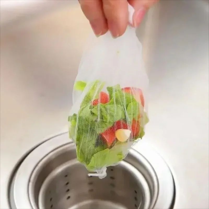 Disposable Kitchen Sink Filter Mesh Bags AntiBlocking Sewer Drain Strainer Net For Food Waste  Hair 2