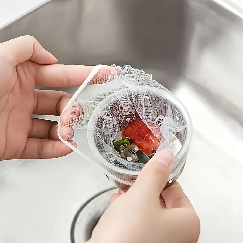 Disposable Kitchen Sink Filter Mesh Bags AntiBlocking Sewer Drain Strainer Net For Food Waste  Hair 0