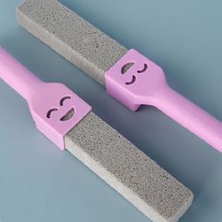 bathroom pumice cleaning brush, effective limescale, rust, and stain remover for toilet, tile, and sink