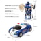 Blue Childrens Collision Deformation Police Car Toy Inertia Impact OneButton Transforming Vehicle F 1
