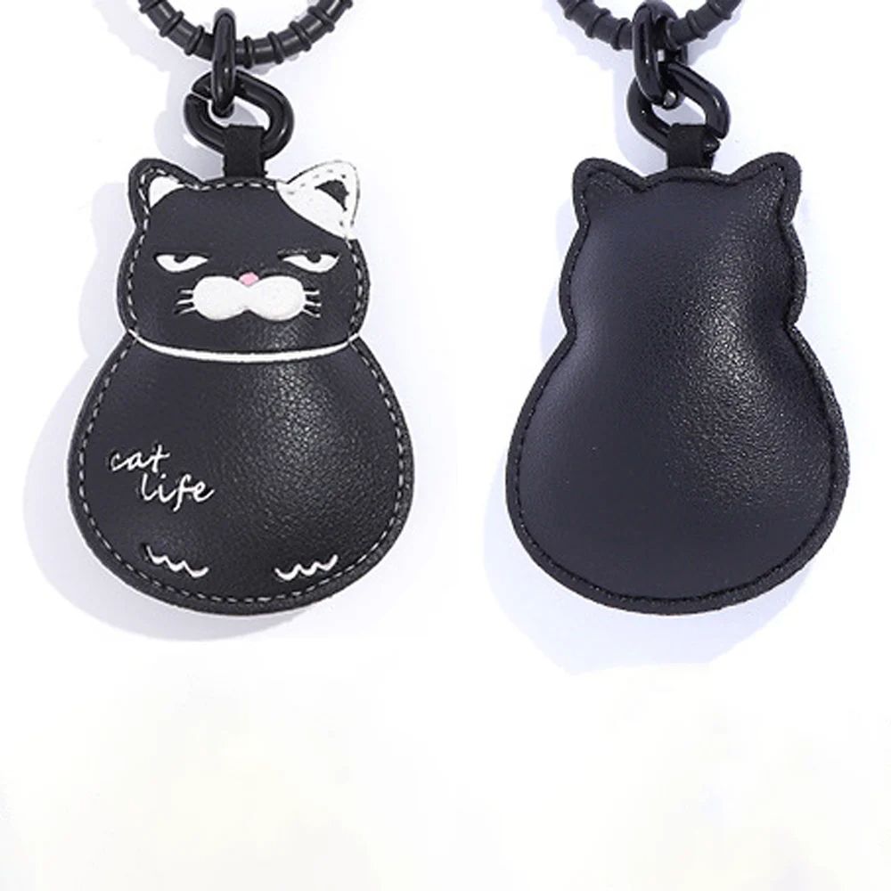 Expression Cat Keychain  Cute Cartoon Leather Pendant For Girls Car Key Ring  Bag Accessory Ideal G 5