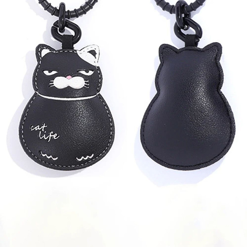 Expression Cat Keychain  Cute Cartoon Leather Pendant For Girls Car Key Ring  Bag Accessory Ideal G 5