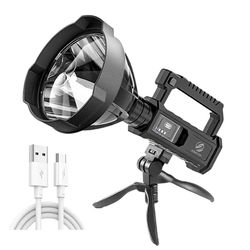 rechargeable high power led flashlights, ultra long lighting distance searchlight, powerful torch lamp for outdoor