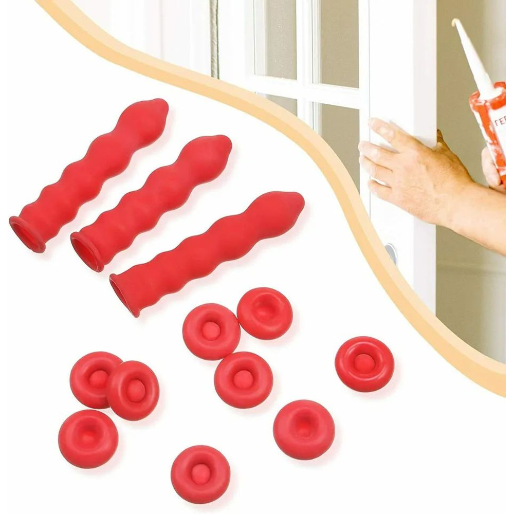 20pcs Caulk Cap Glass Glue Tip Sealing Cap Red Latex Protective Covers For Caulking Gun Nozzles  Ba 3