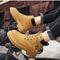 Mens HighTop Leather Motorcycle Ankle Boots Winter Fashion LaceUp Combat Footwear 1
