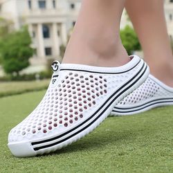 men comfortable pool sandals, slip-on garden clogs, summer outdoor beach shoes, casual water shower slippers, unisex