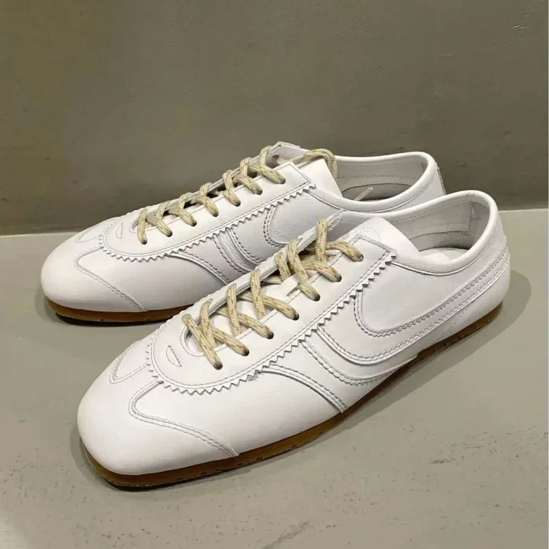Femmes Cuir Allemand Trainers Comfortable Deerskin LaceUp Flat Sneakers For Women 2