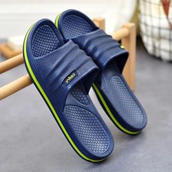 soft eva men non-slip bathroom slippers, lightweight, comfortable indoor & outdoor summer footwear