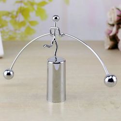 creative balance ball swing weightlifting small iron man, fun tumbler desk ornament for home & office decor