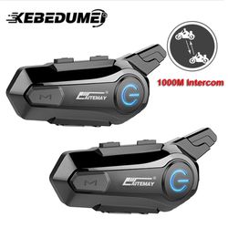 bluetooth motorcycle intercom headset, wireless helmet interphone handsfree communication with ipx6 waterproof mic