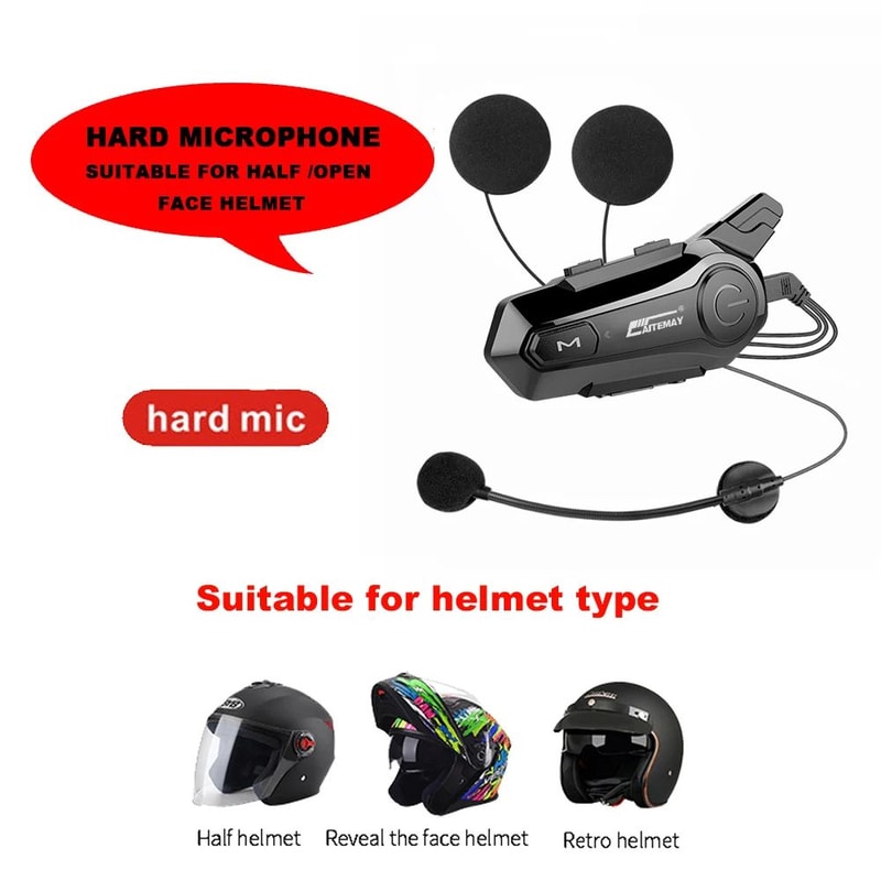 Bluetooth Motorcycle Intercom Headset Wireless Helmet Interphone Handsfree Communication With IPX6 7