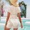 White Lace Swim Cover Up Dress Sexy VNeck Long Beachwear Tunic For Women Bikini Swimwear 5