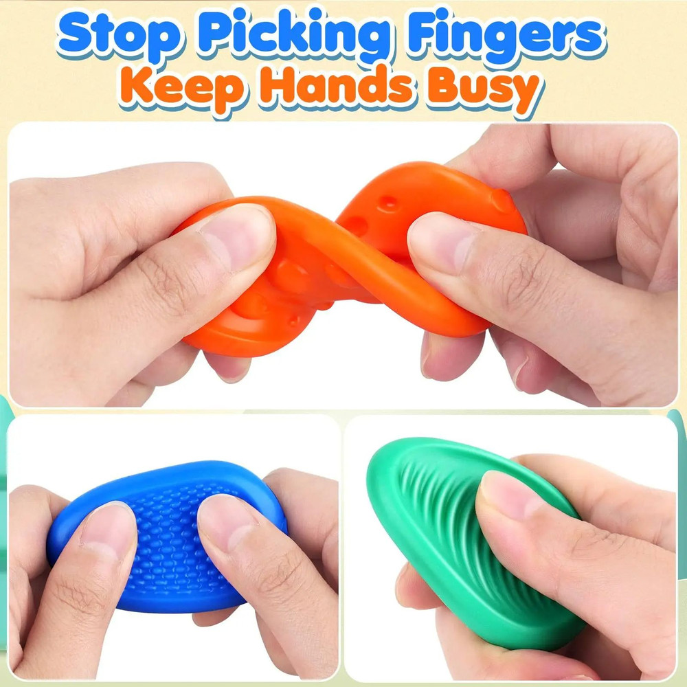 Textured Silicone Sensory Fidget Toys For Adults  Kids Calming Worry Stones For Autism ADHD And Anx 2