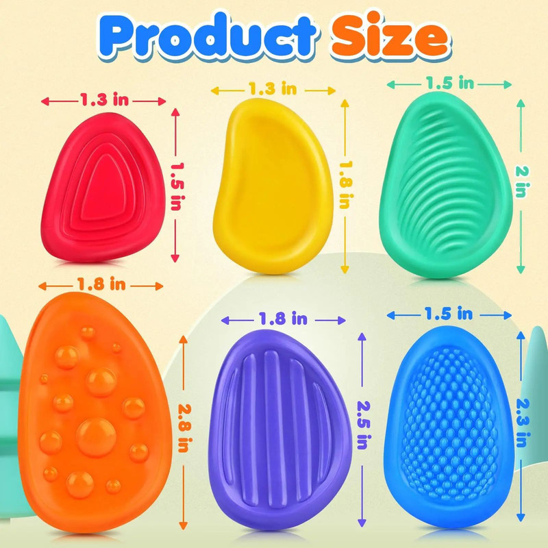 Textured Silicone Sensory Fidget Toys For Adults  Kids Calming Worry Stones For Autism ADHD And Anx 4