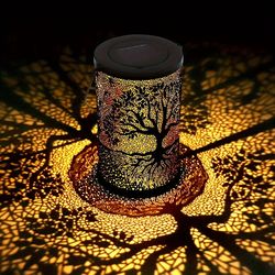 outdoor waterproof hanging solar lantern vintage metal led big tree decorative lights for garden yard lawn decor