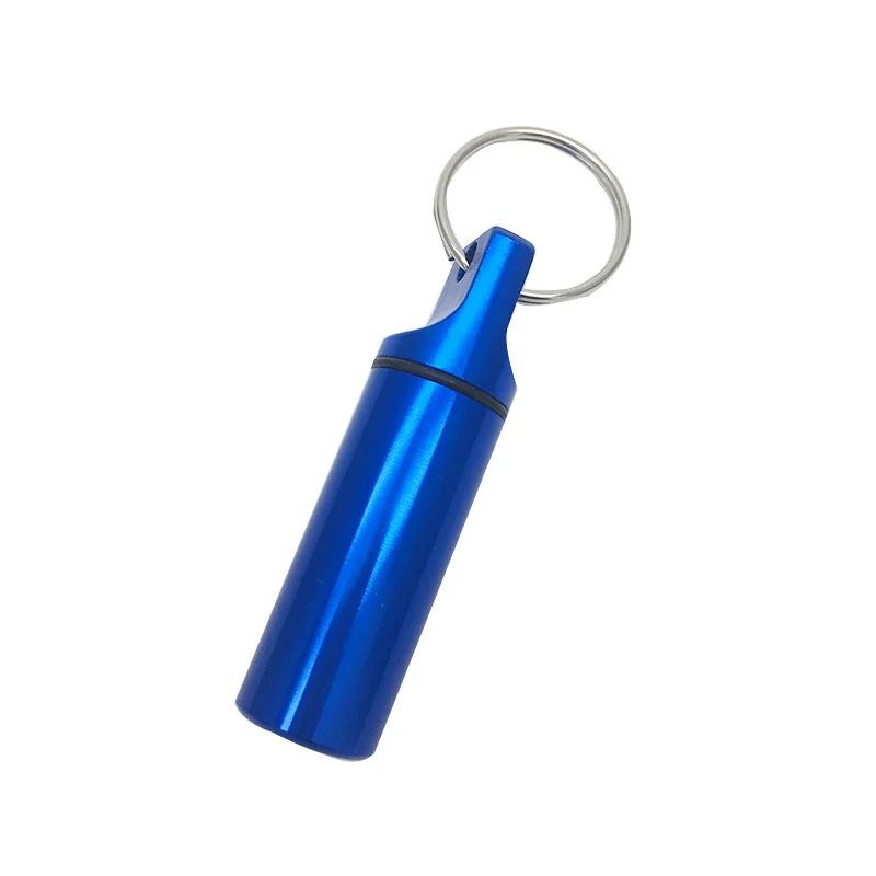 Waterproof Aluminum Pill Box Case With Sealed Storage Flat Head Alloy Cartridge And Keychain Ideal  3