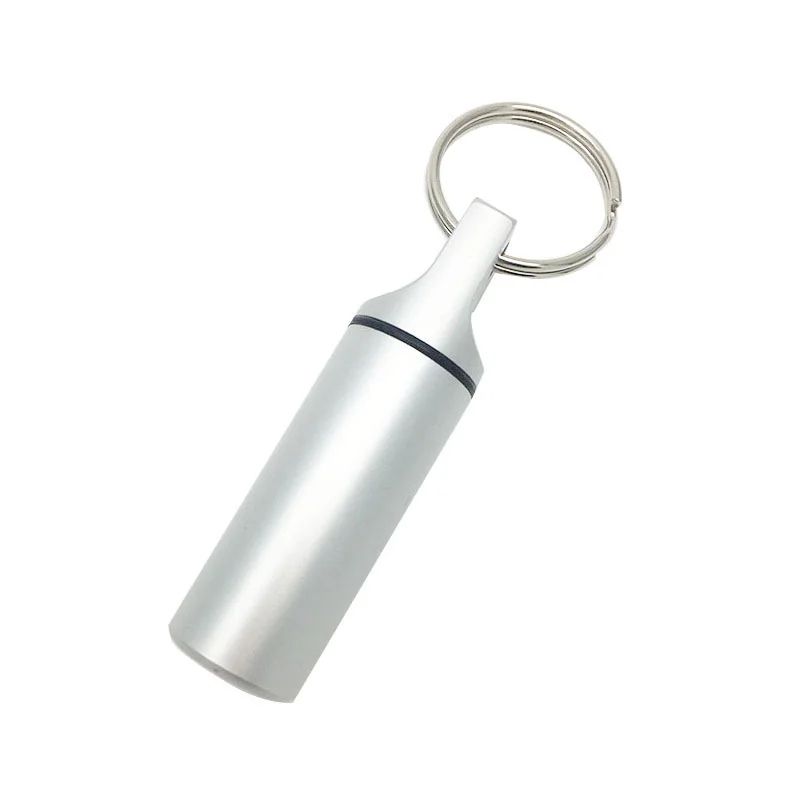 Waterproof Aluminum Pill Box Case With Sealed Storage Flat Head Alloy Cartridge And Keychain Ideal  4