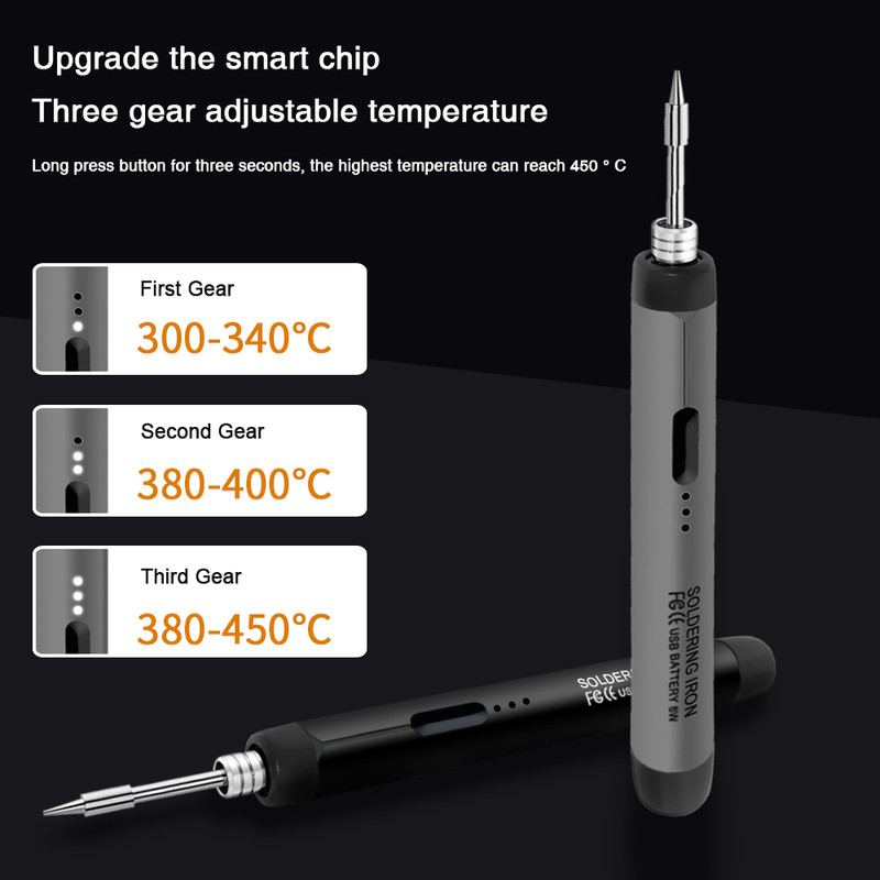 Portable Mini USB Soldering Iron Set Adjustable Temp Type C Interface 2