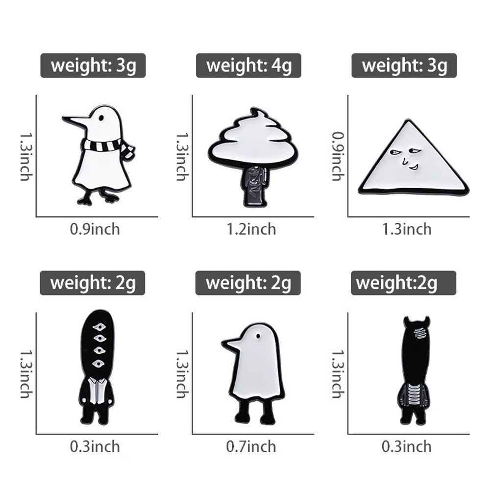 Punk Witch Skull Ghost Enamel Pin Brooch Set Cartoon Frog Black Bird Lapel Badge For Clothes Bags J 1