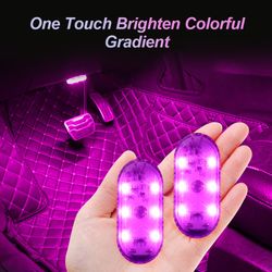 multi color wireless led touch car lights, mini usb interior auto lamp