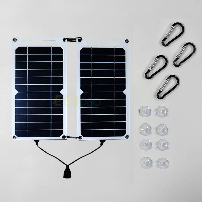 USB Fast Charging Solar Panel Waterproof Portable Mobile Phone Power Bank For Outdoor Hiking  Campi 2