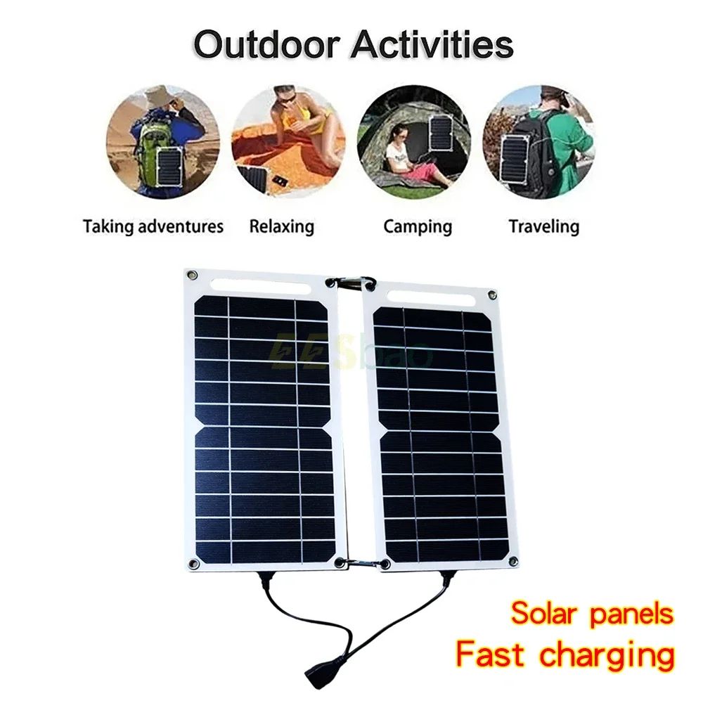 USB Fast Charging Solar Panel Waterproof Portable Mobile Phone Power Bank For Outdoor Hiking  Campi 4
