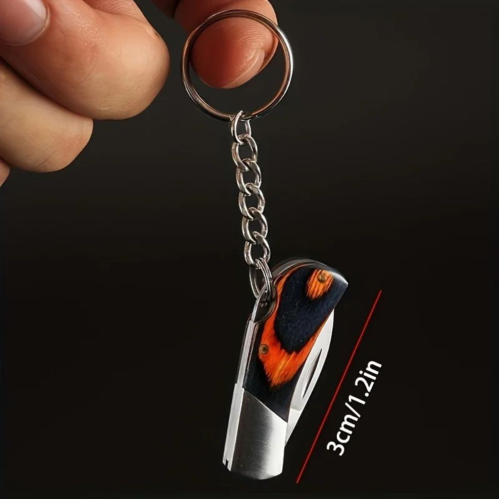 Portable Small Blade Camping Keychain  Folding Pocket Knife With Stainless Steel Key Chains Rings K 5