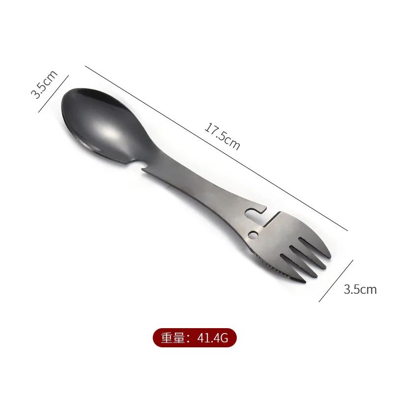 MultiFunctional Outdoor Survival Tools Kit  Camping EDC Gear With Fork Knife Spoon  Bottle Can Open 3