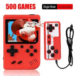 portable retro mini video game console 8 bit handheld game player with 500 built-in classic games, av out, gameboy style