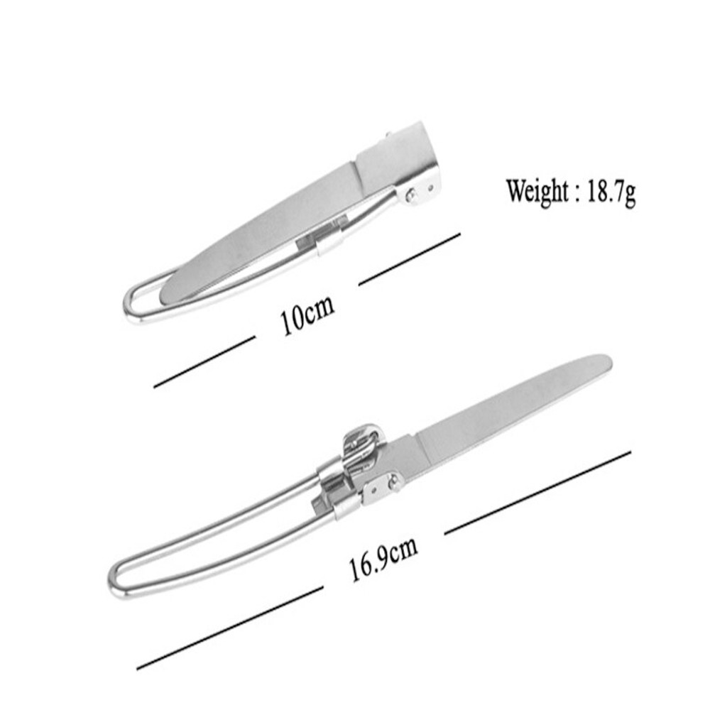 Stainless Steel Camping Tableware Set Foldable Ultralight Fork  Spoon For Outdoor Cooking  Travel 2