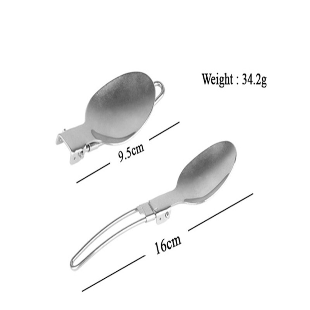 Stainless Steel Camping Tableware Set Foldable Ultralight Fork  Spoon For Outdoor Cooking  Travel 4
