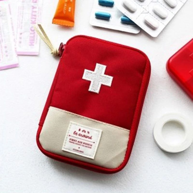 Mini Portable Medicine Bag Travel First Aid Kit Organizer Outdoor Survival Medicine Storage Box For 2